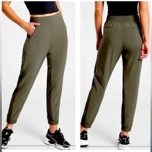 Athleta Textured Brooklyn Jogger Pants Olive Green High Rise Womens 0 Athleisure